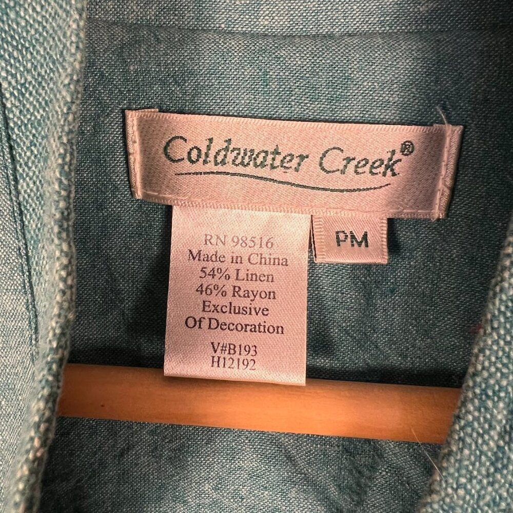 Coldwater‎ Creek Bluegreen Button Up Jacket - Picture 2 of 6